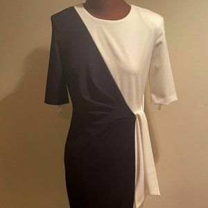 Calvin Klein Navy White Work Dress